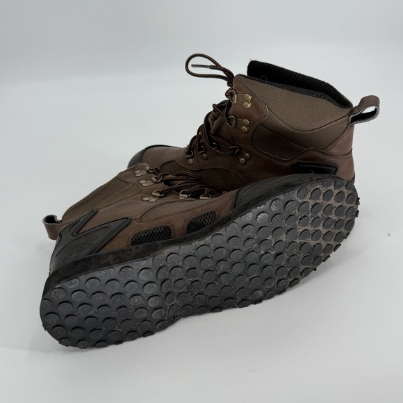 LL Bean Brown Lace Up Hiking Trail Boots Shoes Men's Size 12 Wide Leather - Picture 4 of 6